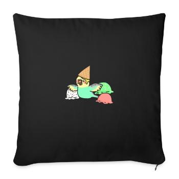 budgie with icecream - Housse de coussin décorative 45 x 45 cm - noir - Devant