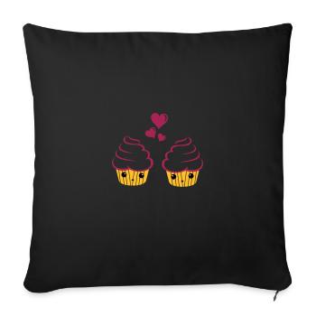 amour de petit gâteau sucré - Housse de coussin décorative 45 x 45 cm - noir - Devant