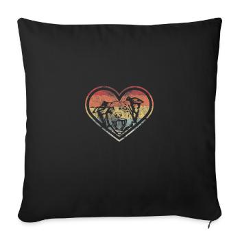 Rétro Australien Shepherd Vintage Shepherd Chien - Housse de coussin décorative 45 x 45 cm - noir - Devant