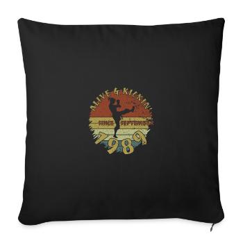 35. Anniversaire Vivant et kickin depuis 09/1989 - Housse de coussin décorative 45 x 45 cm - noir - Devant