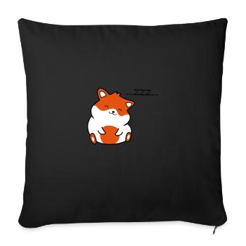 doux hamster au sommeil - Housse de coussin décorative 45 x 45 cm - noir - Devant