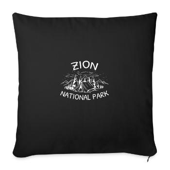 USA America National Park - Sofa pillowcase 17,3'' x 17,3'' (45 x 45 cm) - black - Front