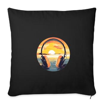 VINTAGE RAVE TECHNO DESIGN - Sofakissenbezug 45 x 45 cm - Schwarz - Vorne