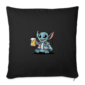 Alien Beer Gift - Sofa pillowcase 17,3'' x 17,3'' (45 x 45 cm) - black - Front
