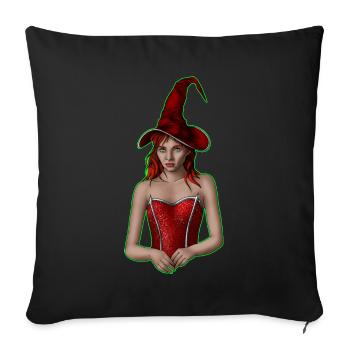 La sorcière - Housse de coussin décorative 45 x 45 cm - noir - Devant