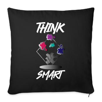 Think Smart Puzzle - Housse de coussin décorative 45 x 45 cm - noir - Devant