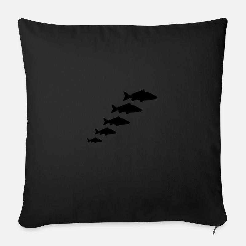fisch karpfen familie 01 - Sofakissenbezug 45 x 45 cm - Schwarz
