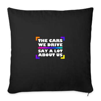 Tuning displacement car tuner gift for anyone who - Sofa pillowcase 17,3'' x 17,3'' (45 x 45 cm) - black - Front