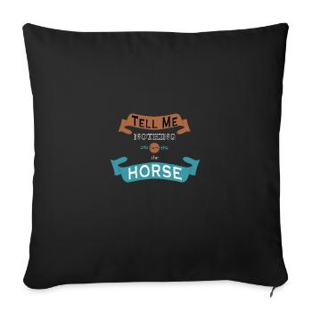 Denglish ne me dit rien du cheval - Housse de coussin décorative 45 x 45 cm - noir - Devant