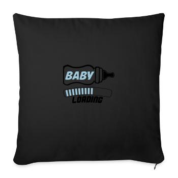 baby loading 2 - Sofa pillowcase 17,3'' x 17,3'' (45 x 45 cm) - black - Front