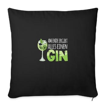 Gin Cocktail Tonic - Sofakissenbezug 45 x 45 cm - Schwarz - Vorne