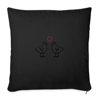 chicken liebe - Sofakissenbezug 45 x 45 cm - Schwarz - Vorne