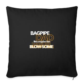 Musicien écossais cornemuse - Housse de coussin décorative 45 x 45 cm - noir - Devant