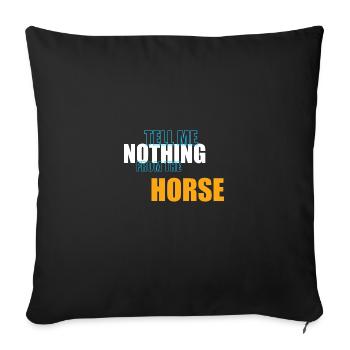 Denglish ne me dit rien du cheval - Housse de coussin décorative 45 x 45 cm - noir - Devant