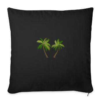 palm tree palm palms 2305 S - Sofa pillowcase 17,3'' x 17,3'' (45 x 45 cm) - black - Front