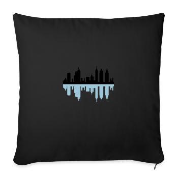 city skyline - Sofa pillowcase 17,3'' x 17,3'' (45 x 45 cm) - black - Front