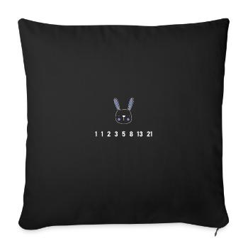 Algèbre de séquence de fibonacci de lapin mathématique - Housse de coussin décorative 45 x 45 cm - noir - Devant