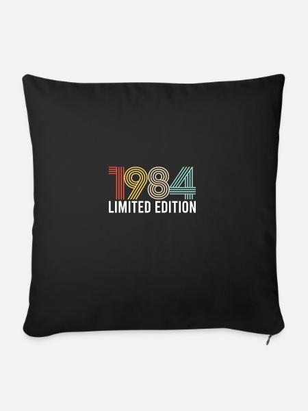 Vintage 1984 Geburtstag Geburtsjahr Retro seashell - Sofakissenbezug 45 x 45 cm - Schwarz