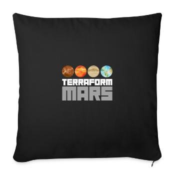 Occupy Mars Terraforming Retro Aeronautics Space - Sofa pillowcase 17,3'' x 17,3'' (45 x 45 cm) - black - Front