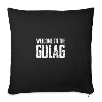 Gulag Warzone King Gamer Meme Gift Idea - Sofa pillowcase 17,3'' x 17,3'' (45 x 45 cm) - black - Front