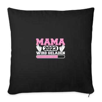 werdende Mama Schwangerschaftsverkündung 2023 - Sofa pillowcase 17,3'' x 17,3'' (45 x 45 cm) - black - Front