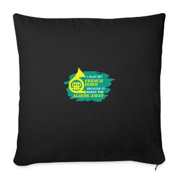 French horn horn player - Sofa pillowcase 17,3'' x 17,3'' (45 x 45 cm) - black - Front
