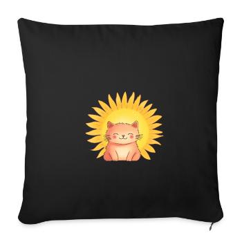 SONNE SONNENSCHEIN SONNENBLUME - Sofakissenbezug 45 x 45 cm - Schwarz - Vorne