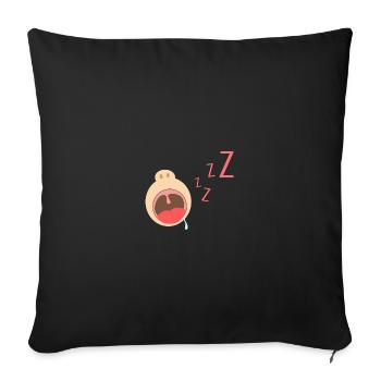 baby sleep ́n cry - Baby sleeps and screams - Sofa pillowcase 17,3'' x 17,3'' (45 x 45 cm) - black - Front