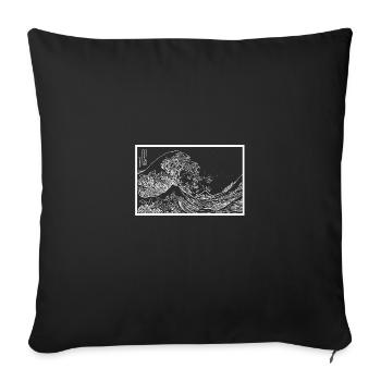 Great Wave of Kanagawa - Sofa pillowcase 17,3'' x 17,3'' (45 x 45 cm) - black - Front