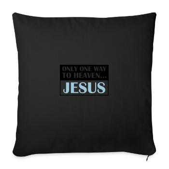 un chemin vers le ciel jésus - Housse de coussin décorative 45 x 45 cm - noir - Devant