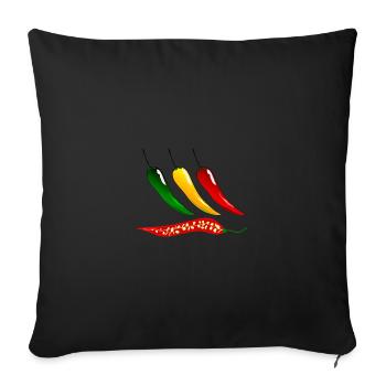 chili - Sofa pillowcase 17,3'' x 17,3'' (45 x 45 cm) - black - Front