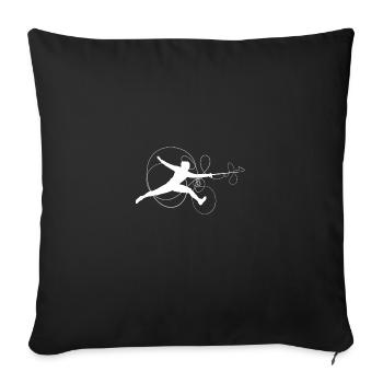 Fencing Fencer Sword Sabre Gift - Sofa pillowcase 17,3'' x 17,3'' (45 x 45 cm) - black - Front