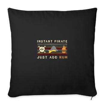 Pirat Rum Totenkopf Geschenk Spruch - Sofakissenbezug 45 x 45 cm - Schwarz - Vorne