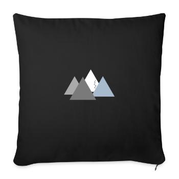 Bergpanorama, Bergwelten, Berge - Sofakissenbezug 45 x 45 cm - Schwarz - Vorne