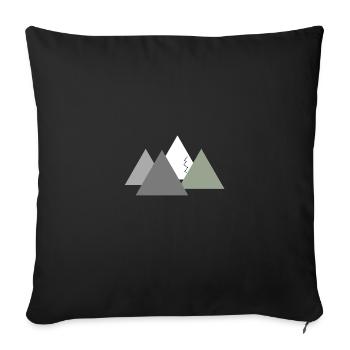 panorama de montagne, , montagnes, montagnes - Housse de coussin décorative 45 x 45 cm - noir - Devant