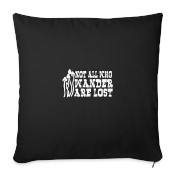 Mushrooms mushroom picker Mushroom picker - Sofa pillowcase 17,3'' x 17,3'' (45 x 45 cm) - black - Front