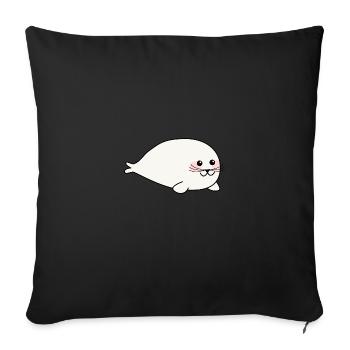 Cute seal baby / Sweet seal - Sofa pillowcase 17,3'' x 17,3'' (45 x 45 cm) - black - Front