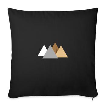 Panorama montagneux, chaîne de montagnes, montagnes - Housse de coussin décorative 45 x 45 cm - noir - Devant