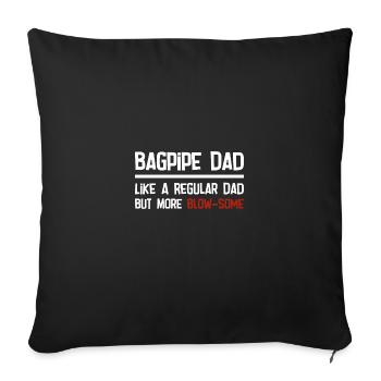 Musicien écossais cornemuse - Housse de coussin décorative 45 x 45 cm - noir - Devant