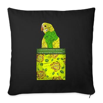 Oiseau Animal Cadeau Chest Sac Perruche - Housse de coussin décorative 45 x 45 cm - noir - Devant