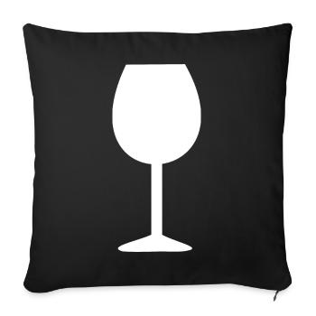 Wine Wine Glass - Sofa pillowcase 17,3'' x 17,3'' (45 x 45 cm) - black - Front