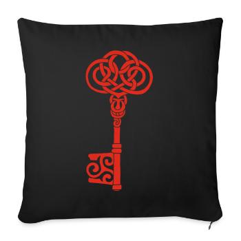 Red Celtic Key - Sofa pillowcase 17,3'' x 17,3'' (45 x 45 cm) - black - Front