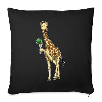 Giraffe Broccoli - Sofa pillowcase 17,3'' x 17,3'' (45 x 45 cm) - black - Front