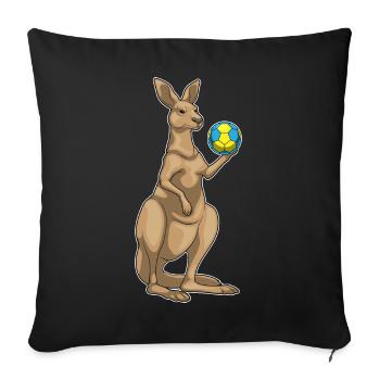 Kangaroo Handball Player Handball - Sofa pillowcase 17,3'' x 17,3'' (45 x 45 cm) - black - Front