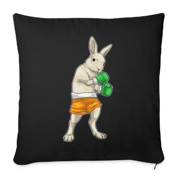 Hase Boxer Boxhandschuhe Boxen - Sofakissenbezug 45 x 45 cm - Schwarz - Vorne