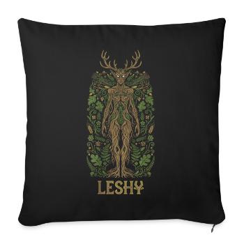 Leshy Slavic Forest Guardian Art - Sofa pillowcase 17,3'' x 17,3'' (45 x 45 cm) - black - Front