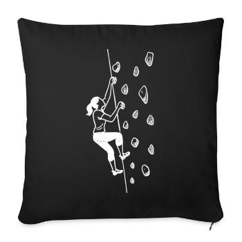 Bouldern Shirt Damen – Grafik Minimalismus - Sofakissenbezug 45 x 45 cm - Schwarz - Vorne
