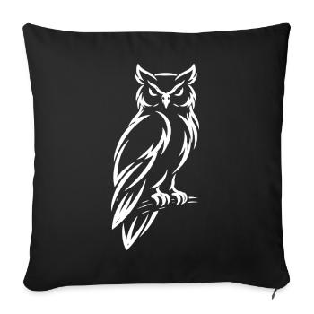 Eule – Mystisches  Natur Design - Sofakissenbezug 45 x 45 cm - Schwarz - Vorne
