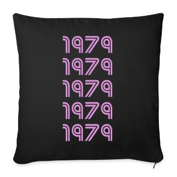 Modèle 1979 - Housse de coussin décorative 45 x 45 cm - noir - Devant