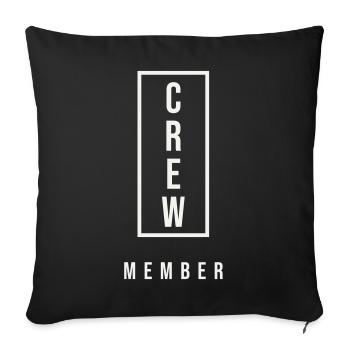 Crew Member Vertical Typo Team Staff Event Design - Sofa pillowcase 17,3'' x 17,3'' (45 x 45 cm) - black - Front